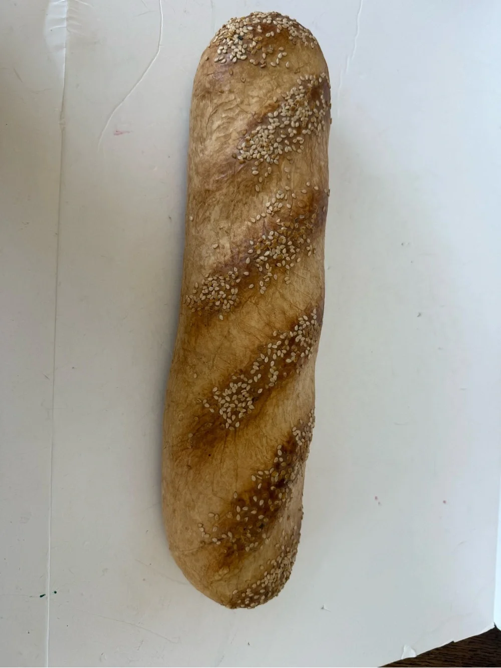 Vintage Pier One Fake Bread French Loaf Baguette Sesame Seeds Prop Staging